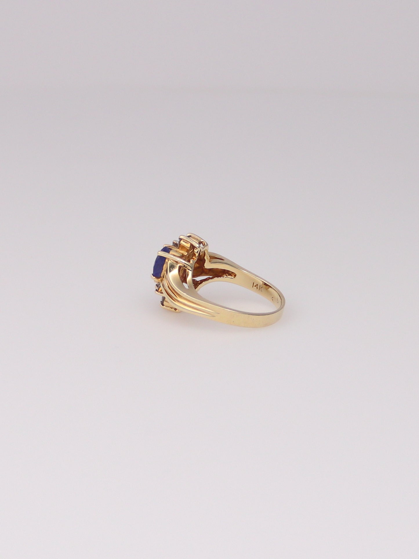 14K Yellow Gold Levian Blueberry Tanzanite Diamond Ring