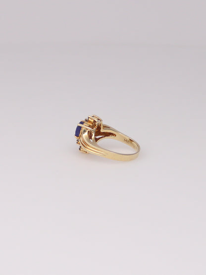 14K Yellow Gold Levian Blueberry Tanzanite Diamond Ring