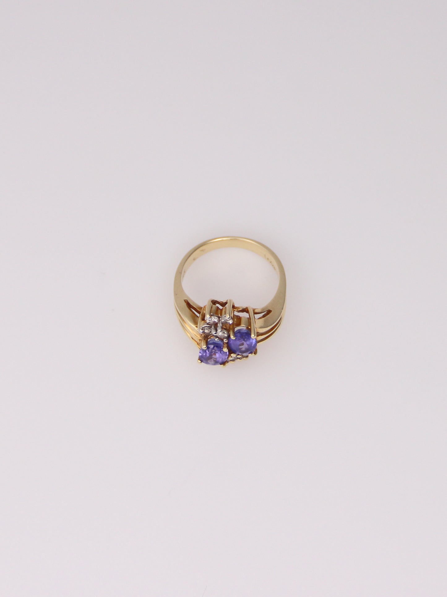 14K Yellow Gold Levian Blueberry Tanzanite Diamond Ring