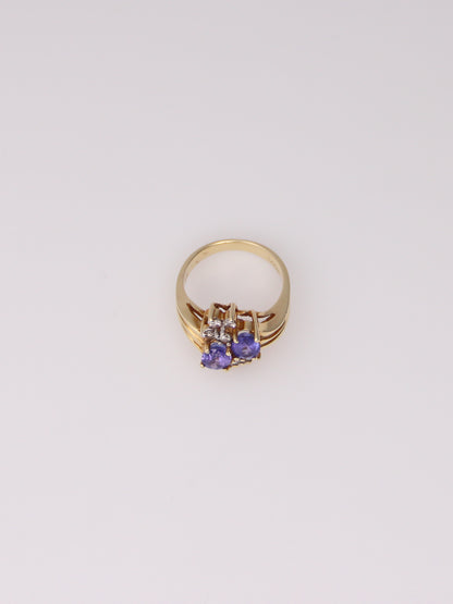 14K Yellow Gold Levian Blueberry Tanzanite Diamond Ring