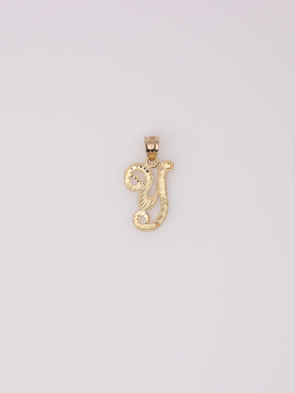 14K Yellow Gold 'Y' Initial Pendant