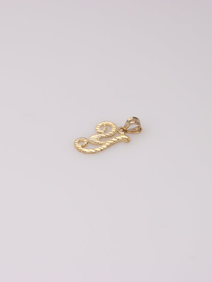 14K Yellow Gold 'Y' Initial Pendant