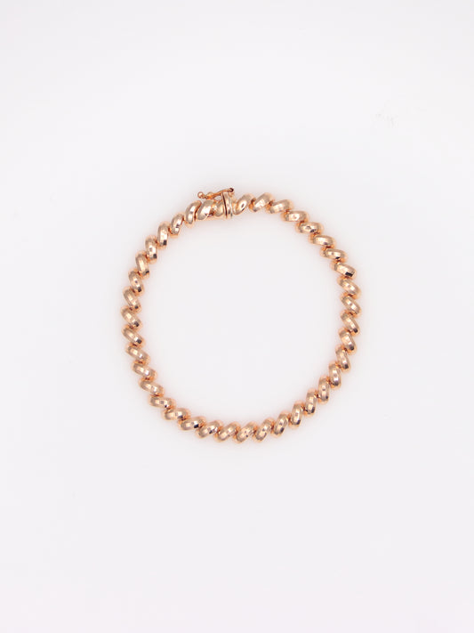 14K Rose Gold Disco Bracelet