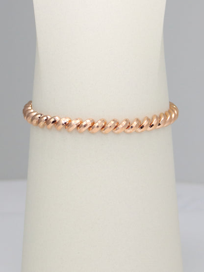 14K Rose Gold Disco Bracelet