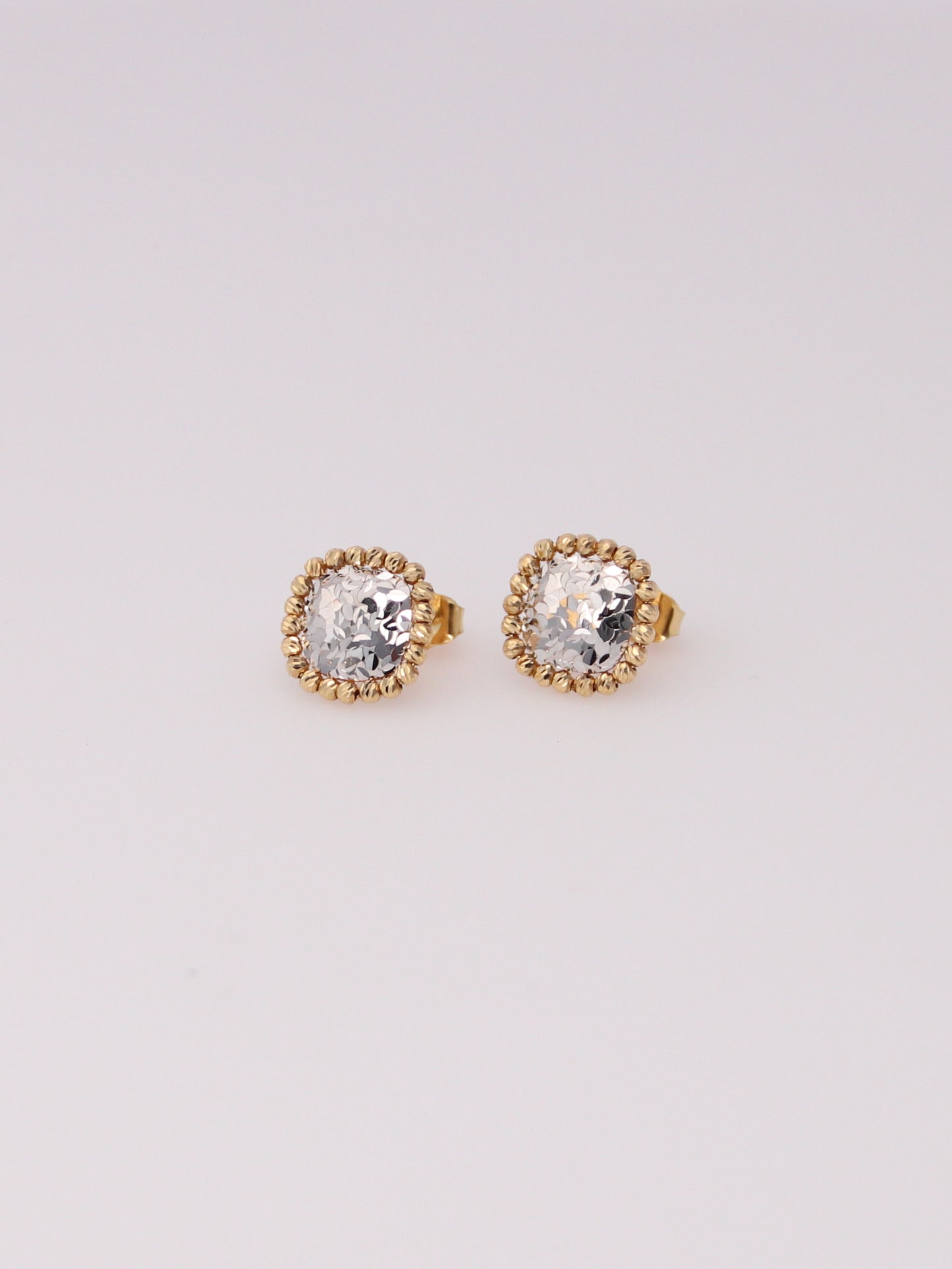 18K Two-Tone Mirror Earrings