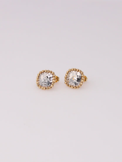 18K Two-Tone Mirror Earrings