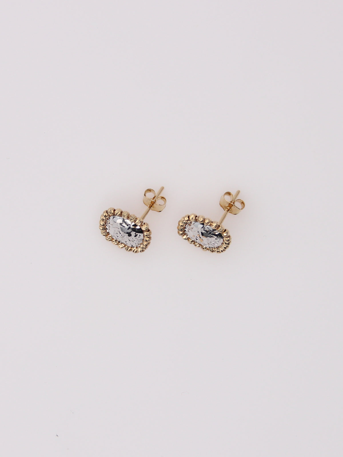 18K Two-Tone Mirror Earrings