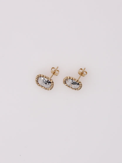 18K Two-Tone Mirror Earrings