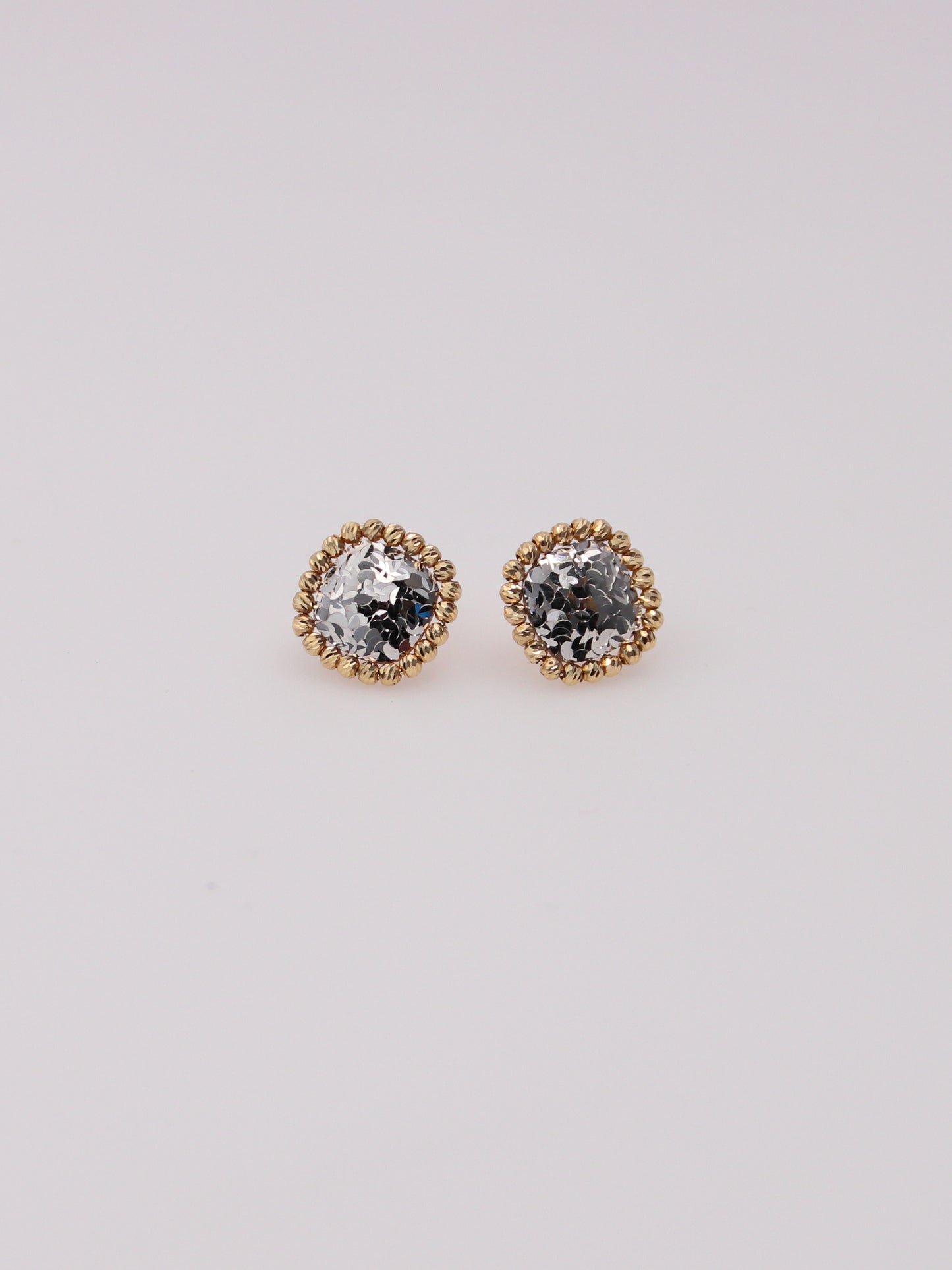 18K Two-Tone Mirror Earrings