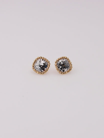 18K Two-Tone Mirror Earrings
