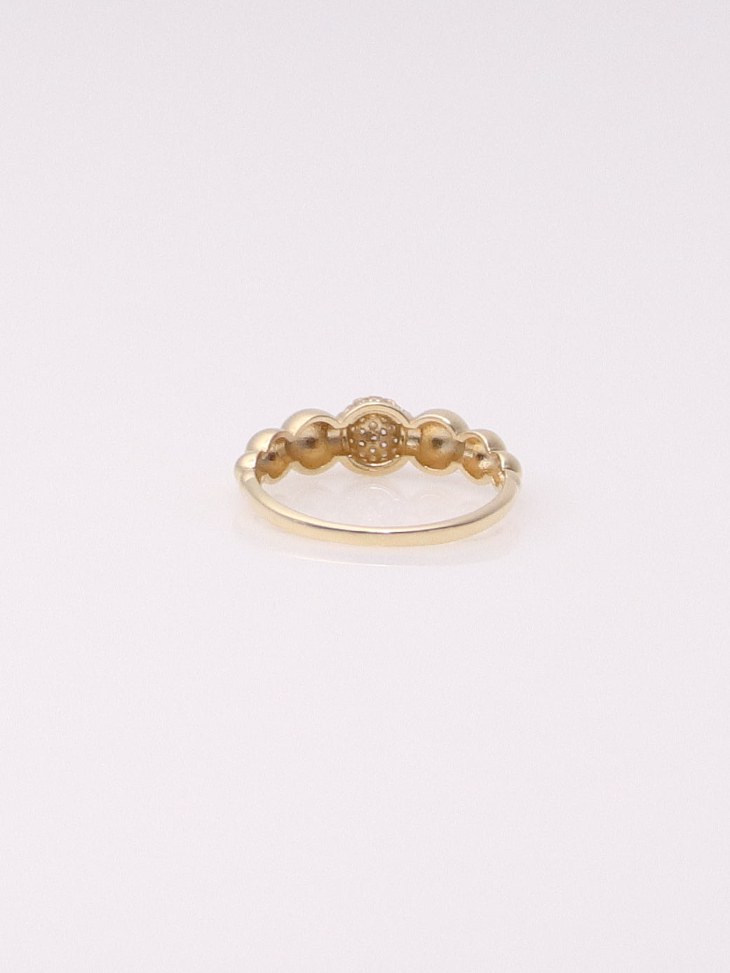 14k Yellow Gold Pave Bubble Stacking Ring