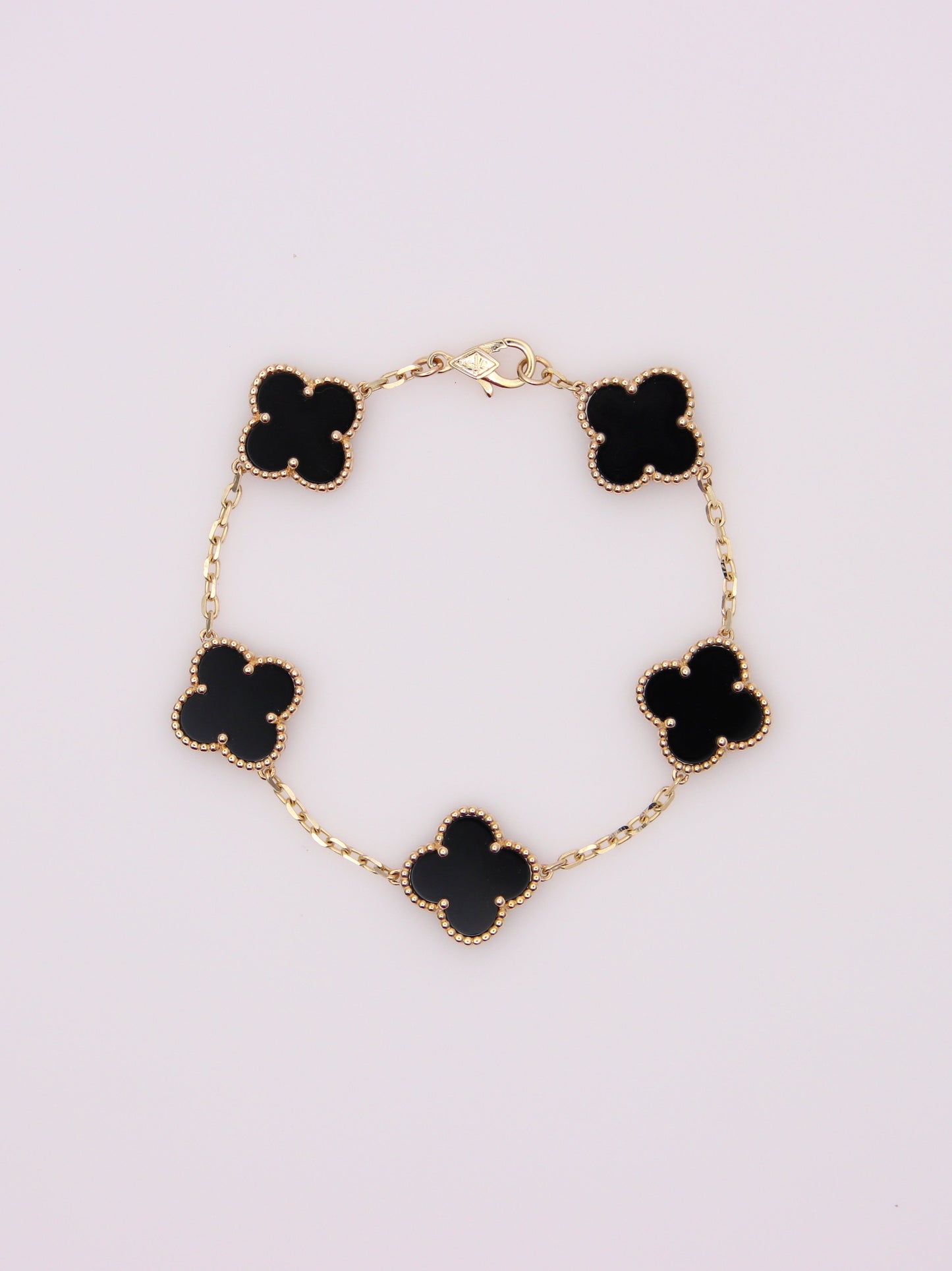Onyx Clover Motif Bracelet