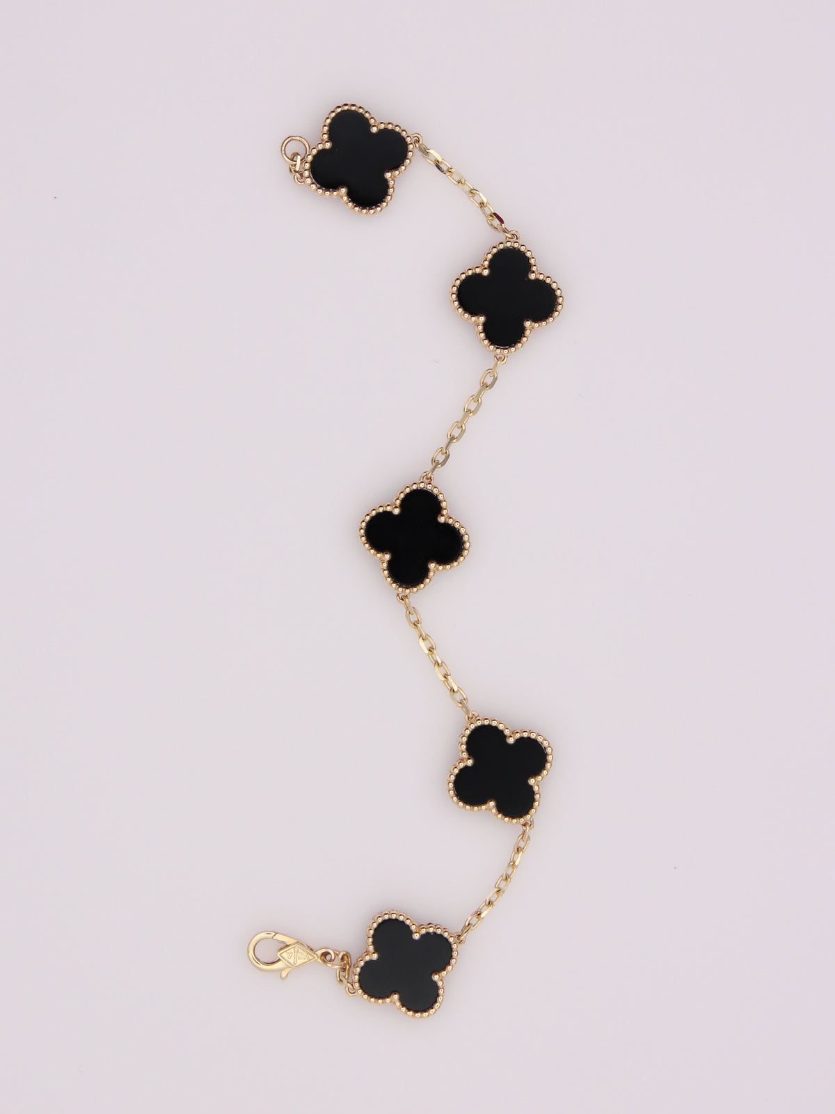 Onyx Clover Motif Bracelet