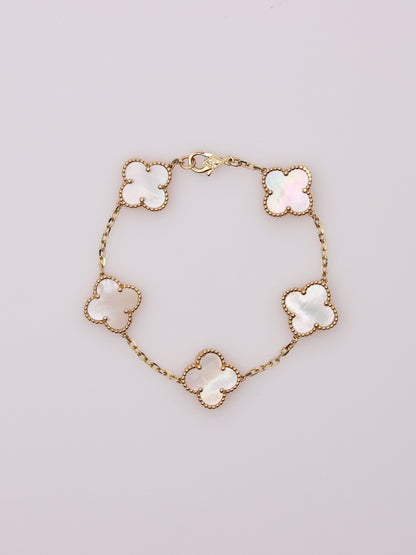 Mother of Pearl Clover Motif Bracelet