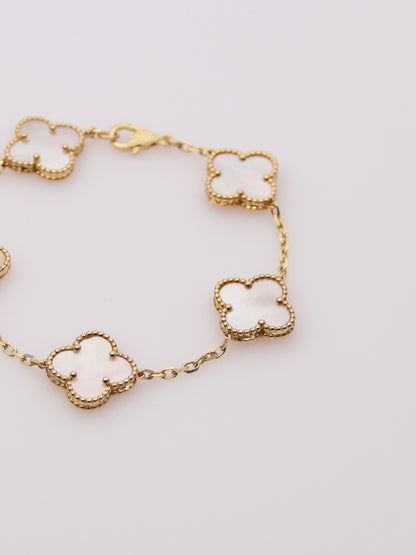 Mother of Pearl Clover Motif Bracelet