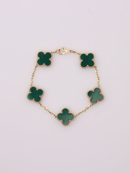 Malachite Clover Motif Bracelet