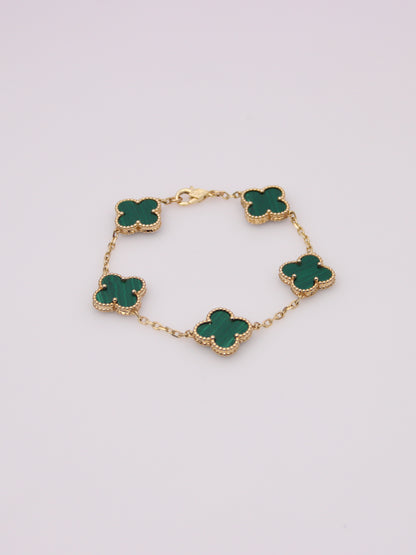 Malachite Clover Motif Bracelet