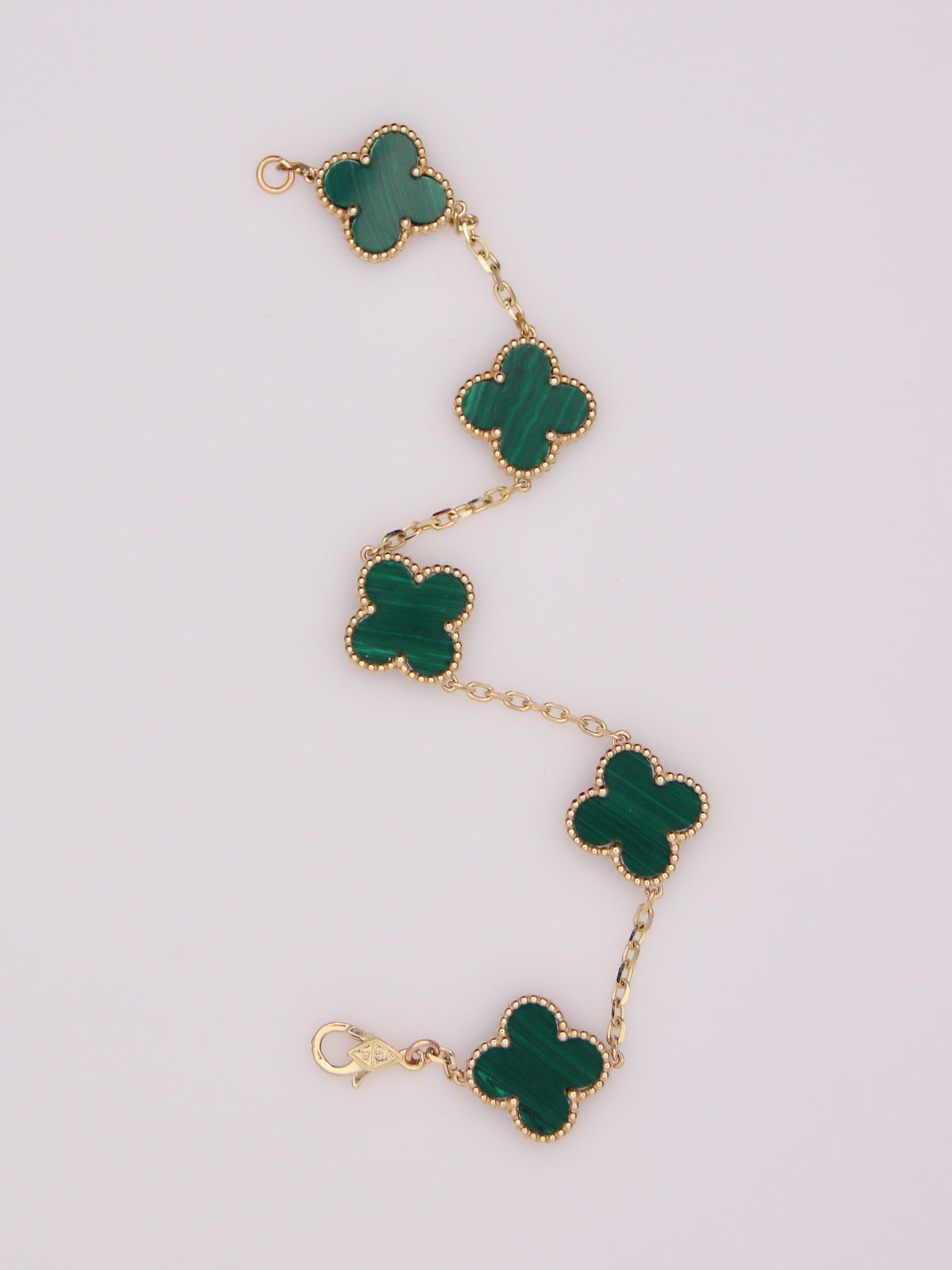 Malachite Clover Motif Bracelet