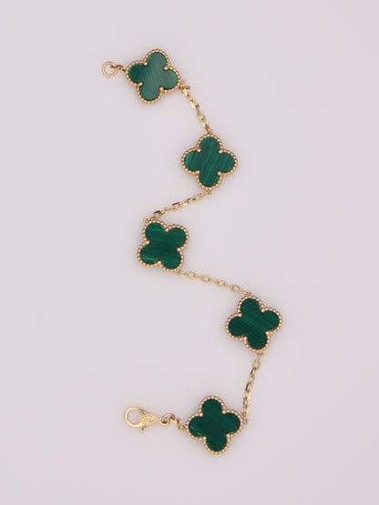 Malachite Clover Motif Bracelet