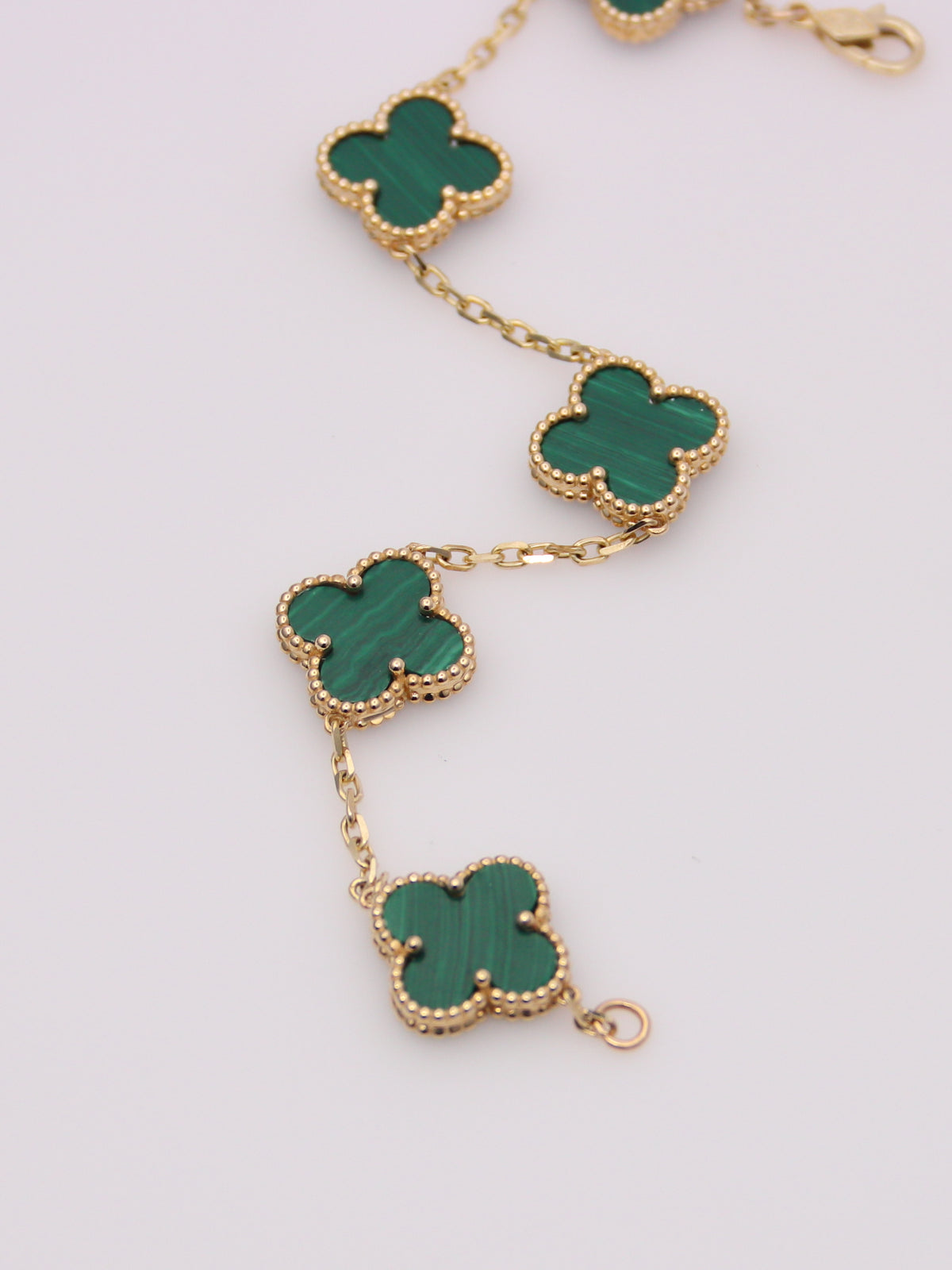 Malachite Clover Motif Bracelet