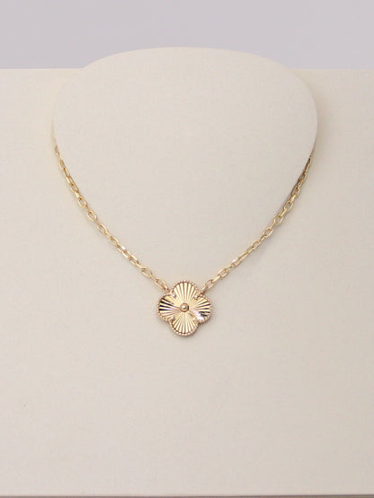 Guilloché Clover Motif Necklace