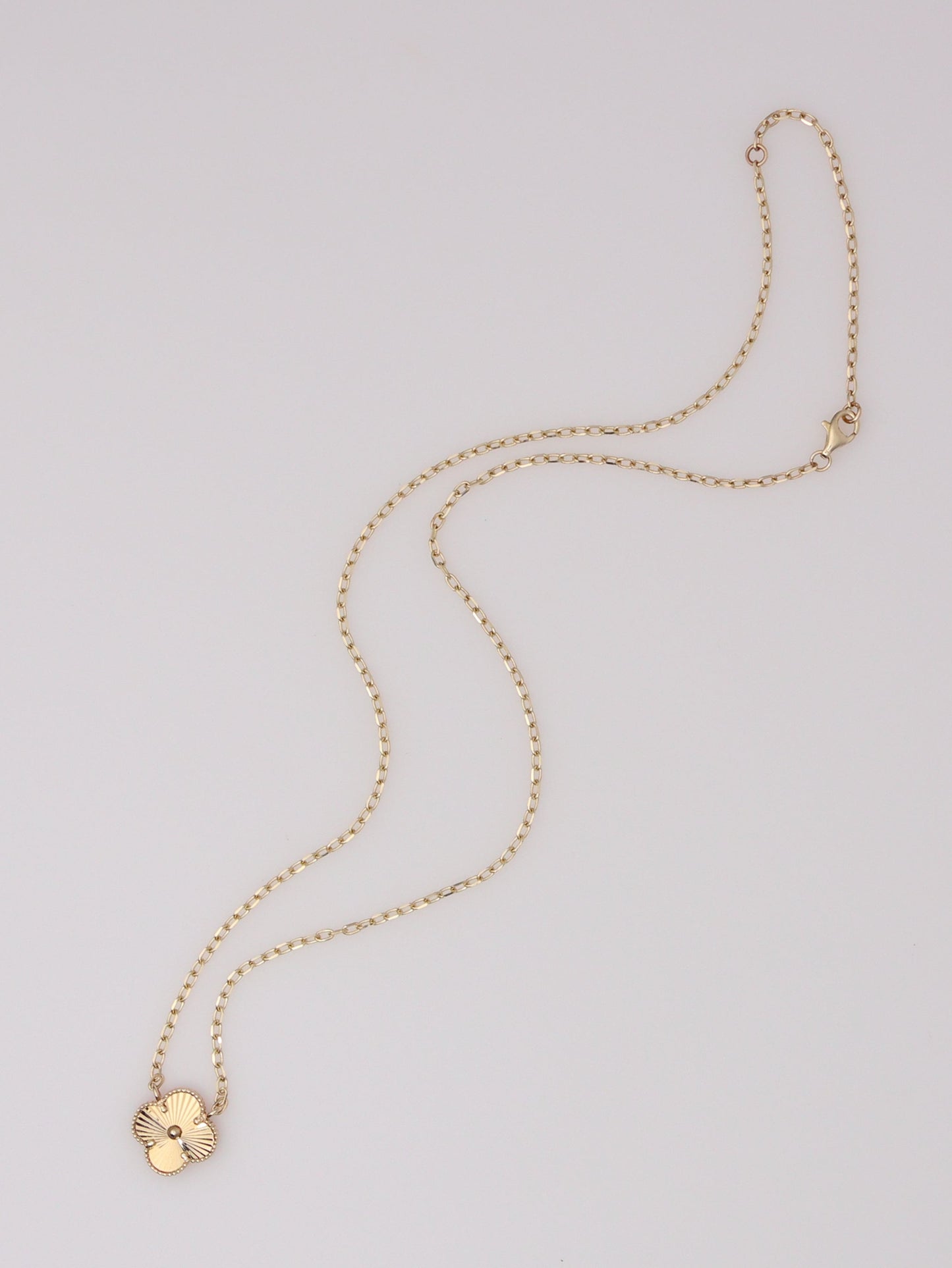 Guilloché Clover Motif Necklace