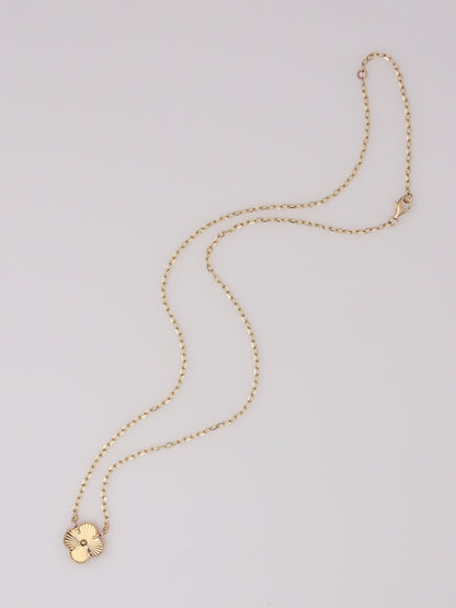 Guilloché Clover Motif Necklace