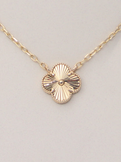 Guilloché Clover Motif Necklace