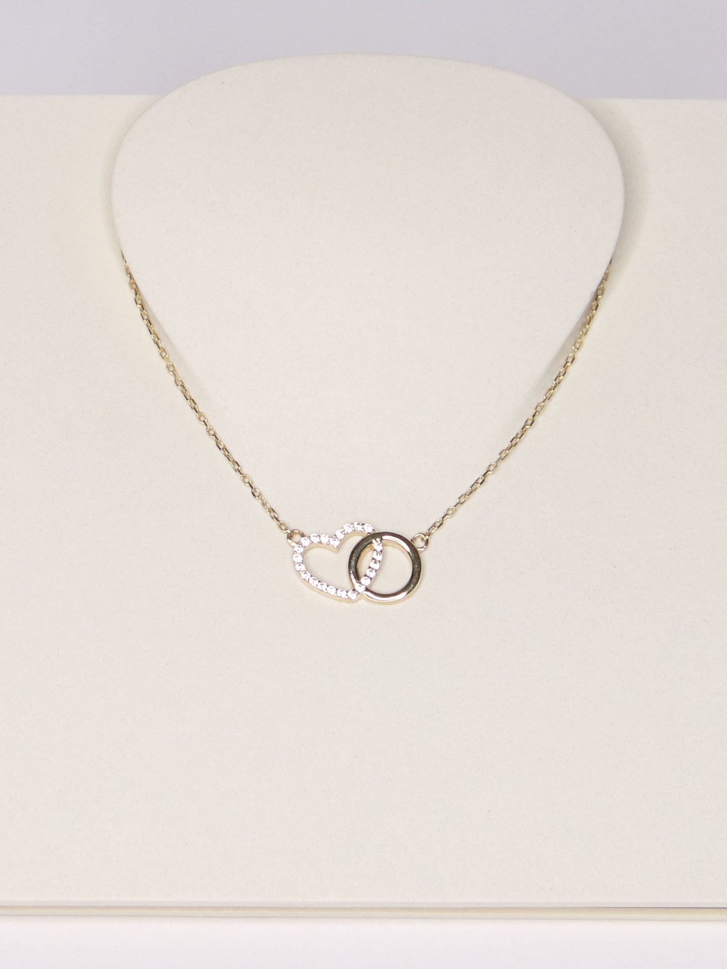 10k Yellow Gold Interlocking Heart Necklace