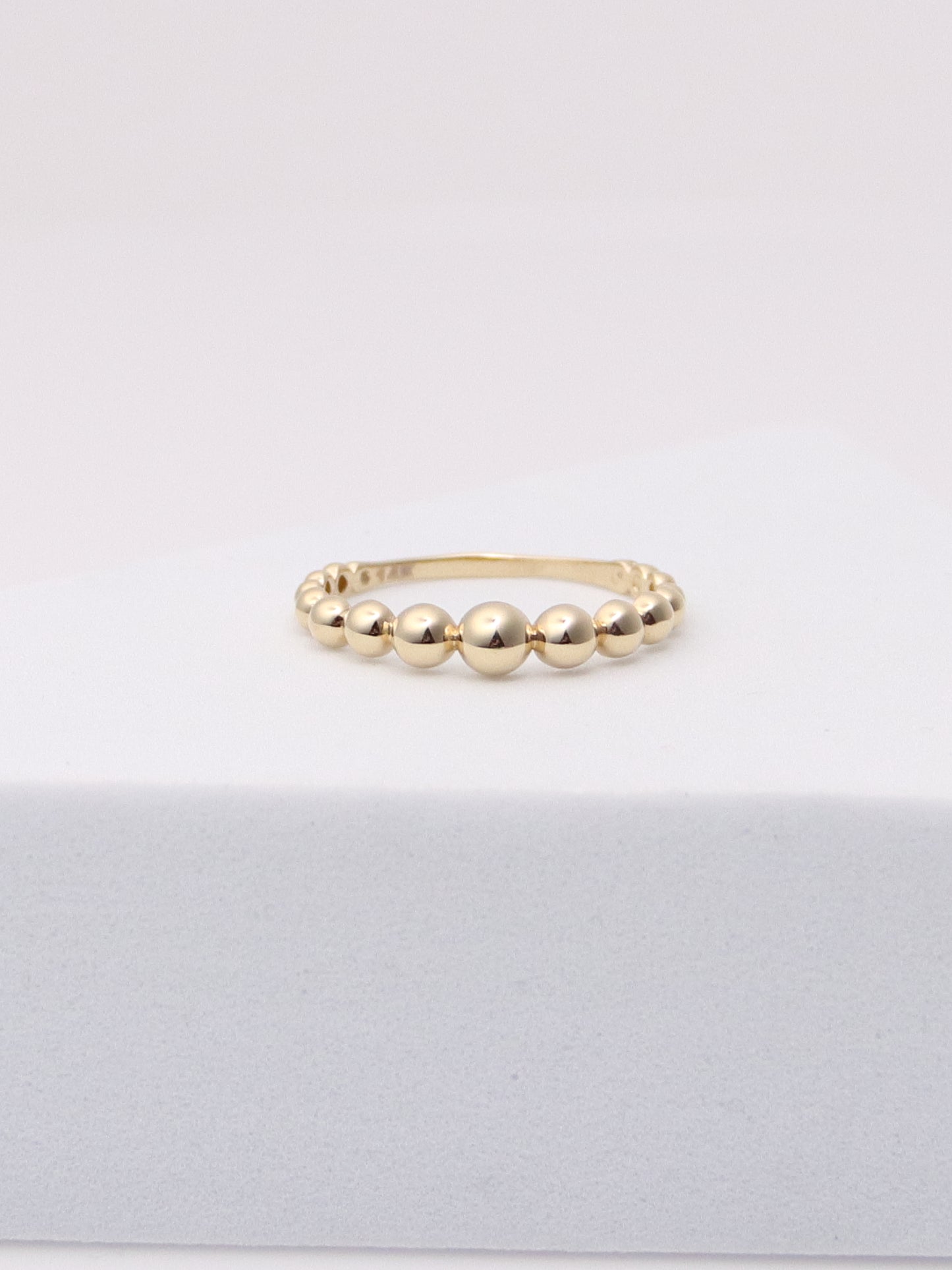 14K Yellow Gold Bead Stacking Ring