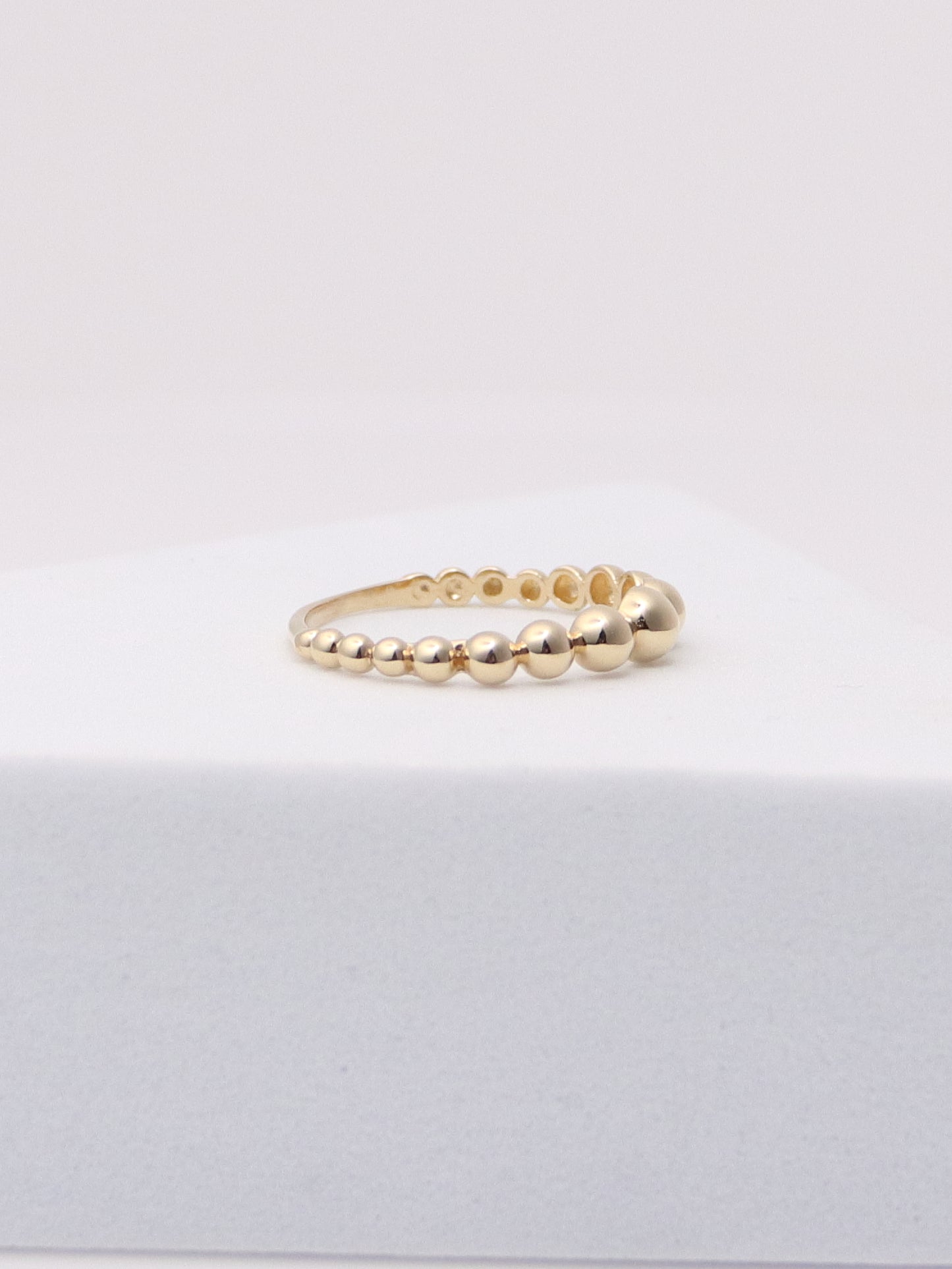 14K Yellow Gold Bead Stacking Ring
