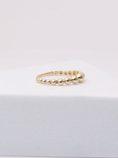 14K Yellow Gold Bead Stacking Ring