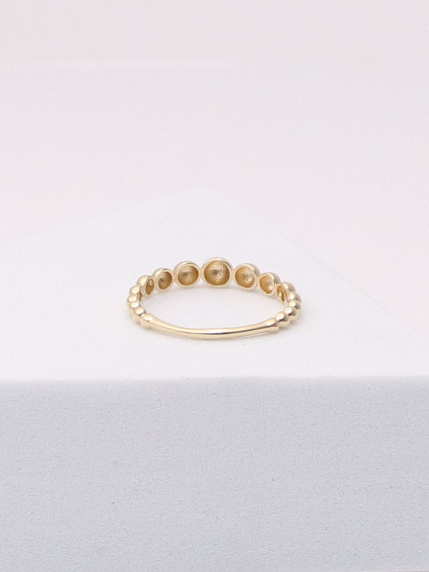 14K Yellow Gold Bead Stacking Ring