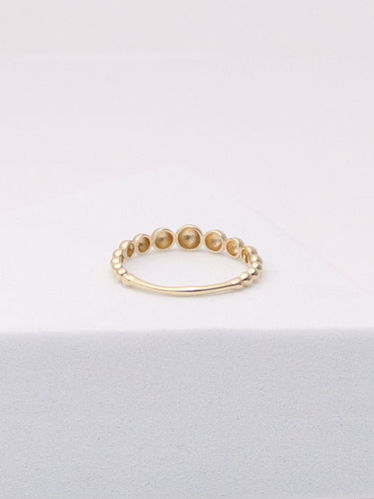14K Yellow Gold Bead Stacking Ring