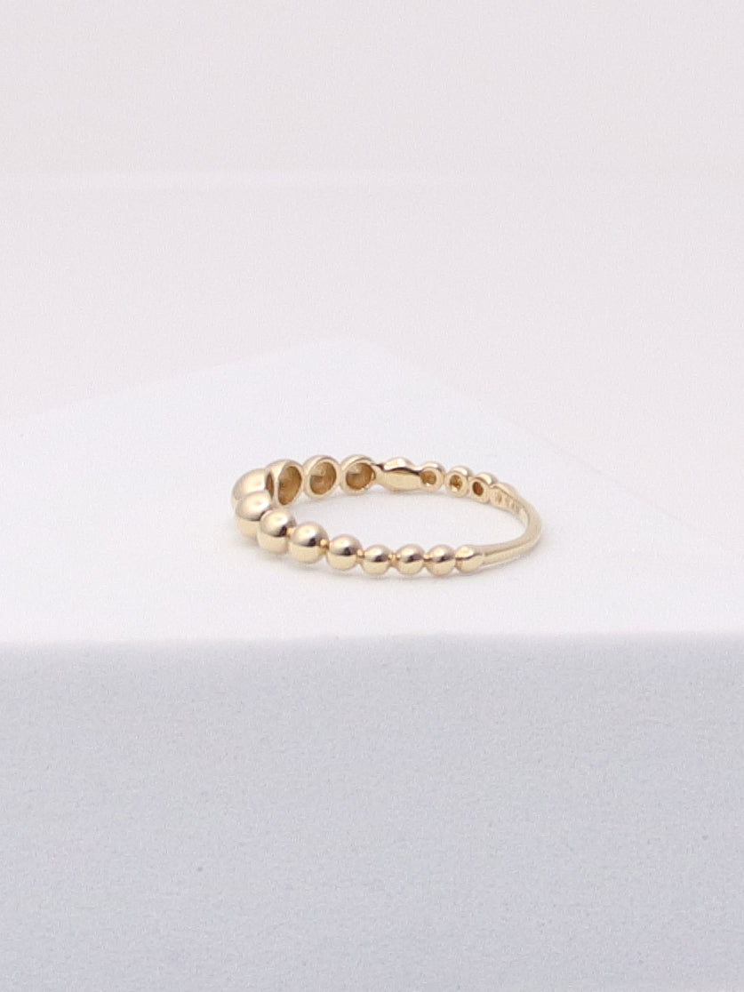 14K Yellow Gold Bead Stacking Ring