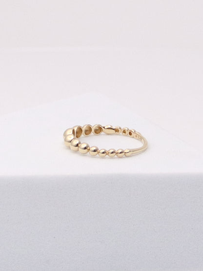 14K Yellow Gold Bead Stacking Ring