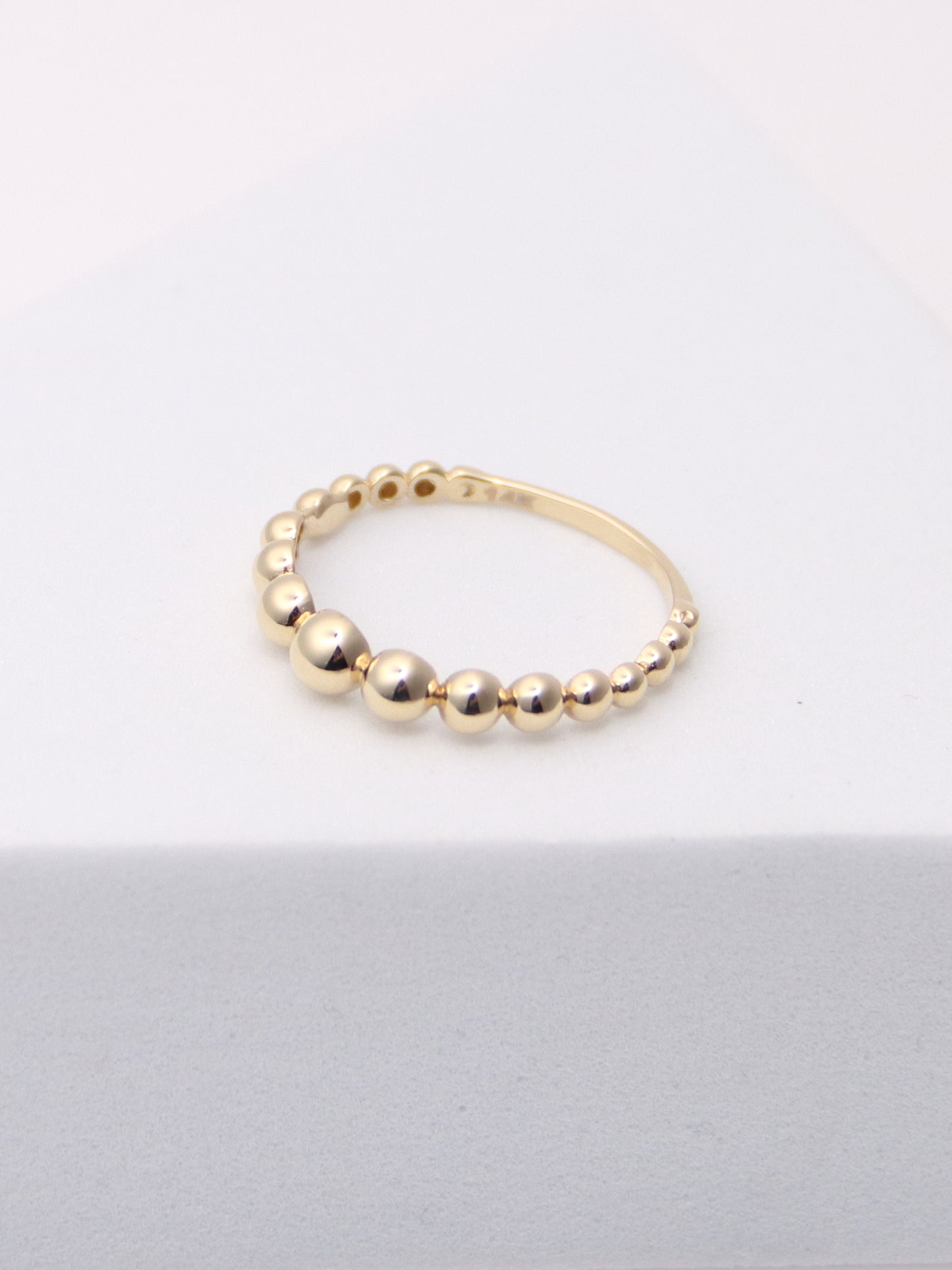 14K Yellow Gold Bead Stacking Ring