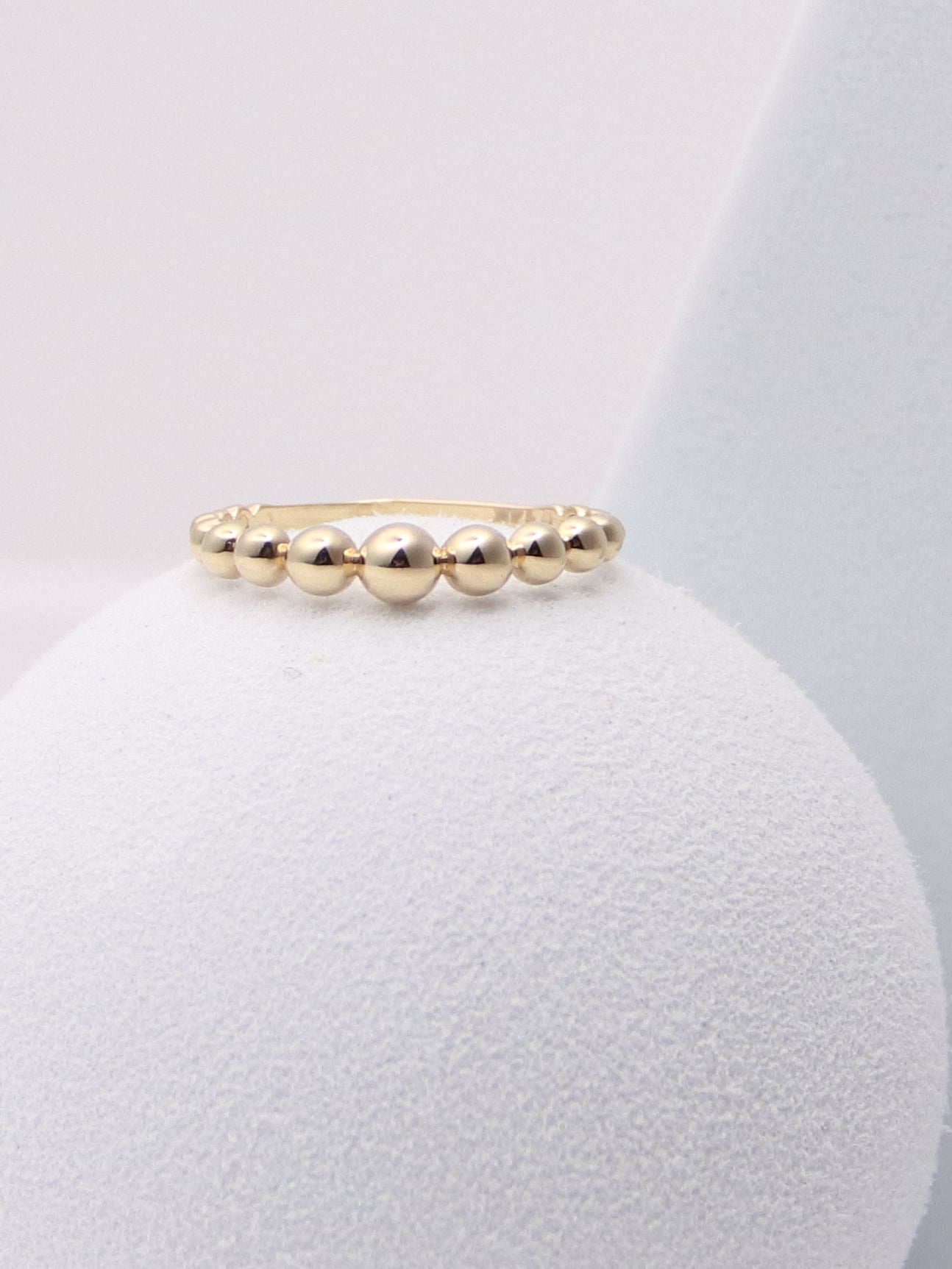 14K Yellow Gold Bead Stacking Ring