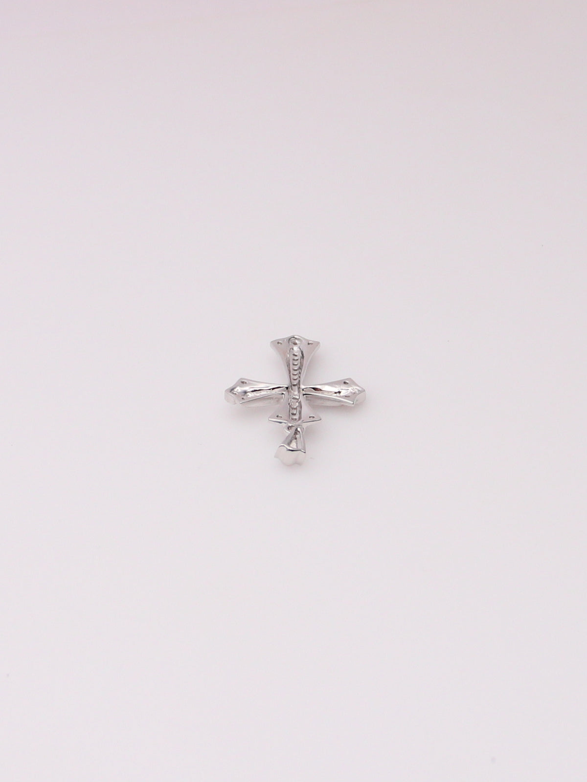 10K White Gold Diamond Cross Pendant