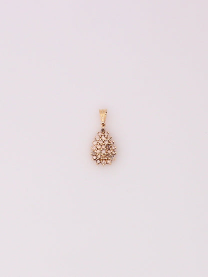 14K Yellow Gold Chocolate Diamond Cluster Pendant