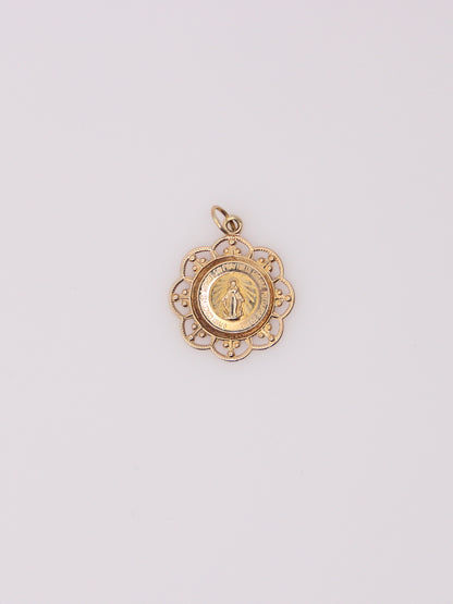 14K Yellow Gold Mary Pendant