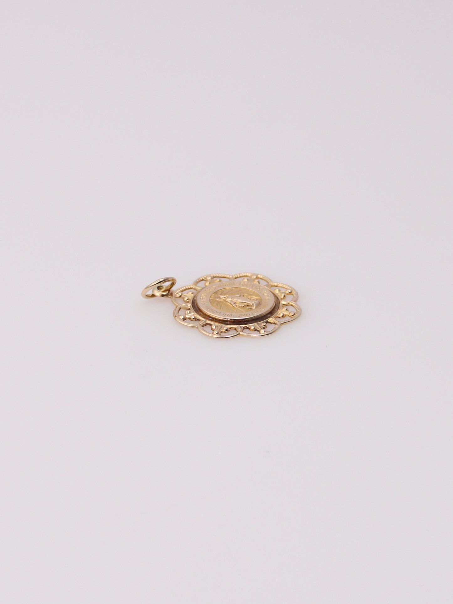 14K Yellow Gold Mary Pendant