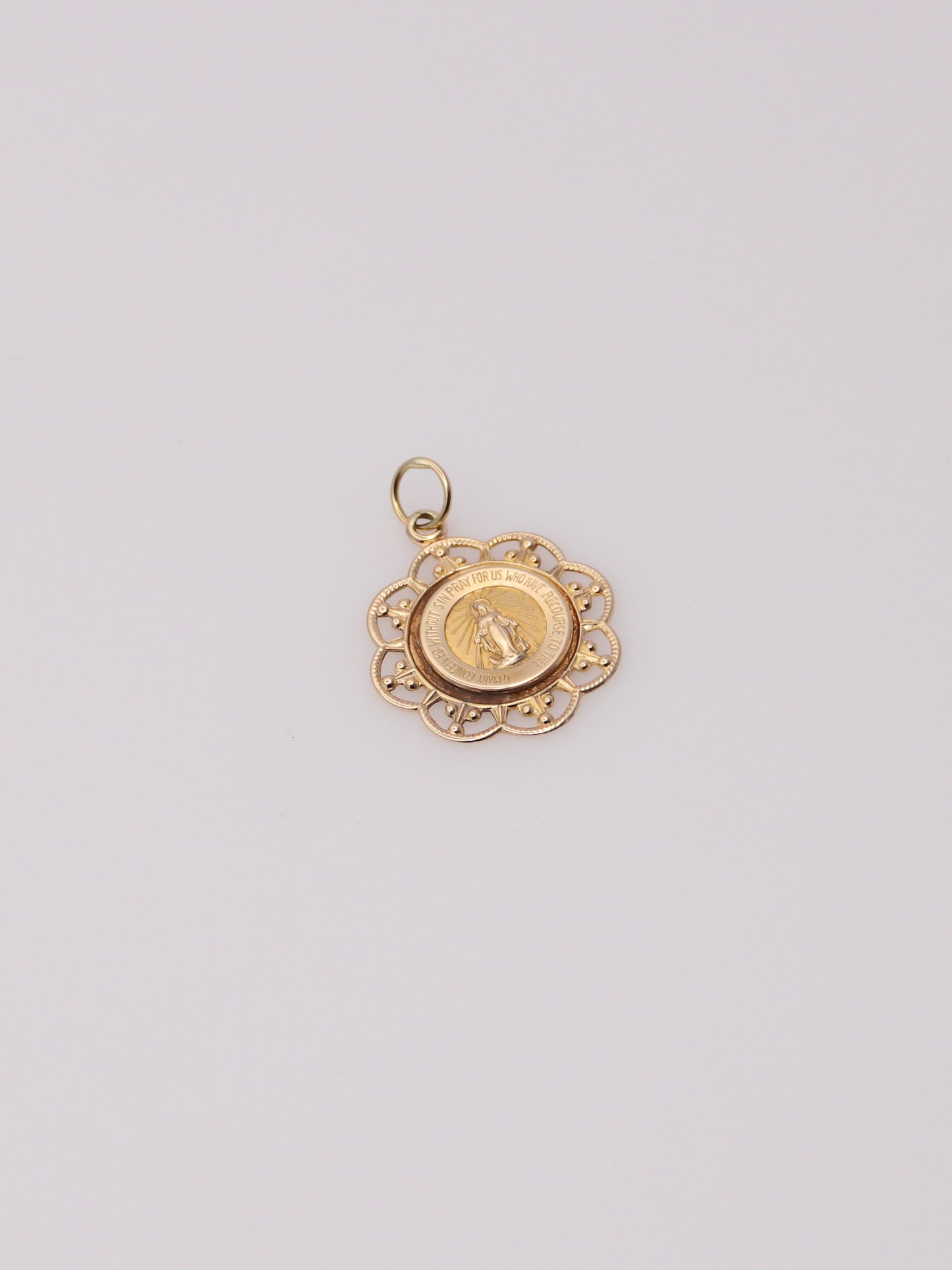 14K Yellow Gold Mary Pendant
