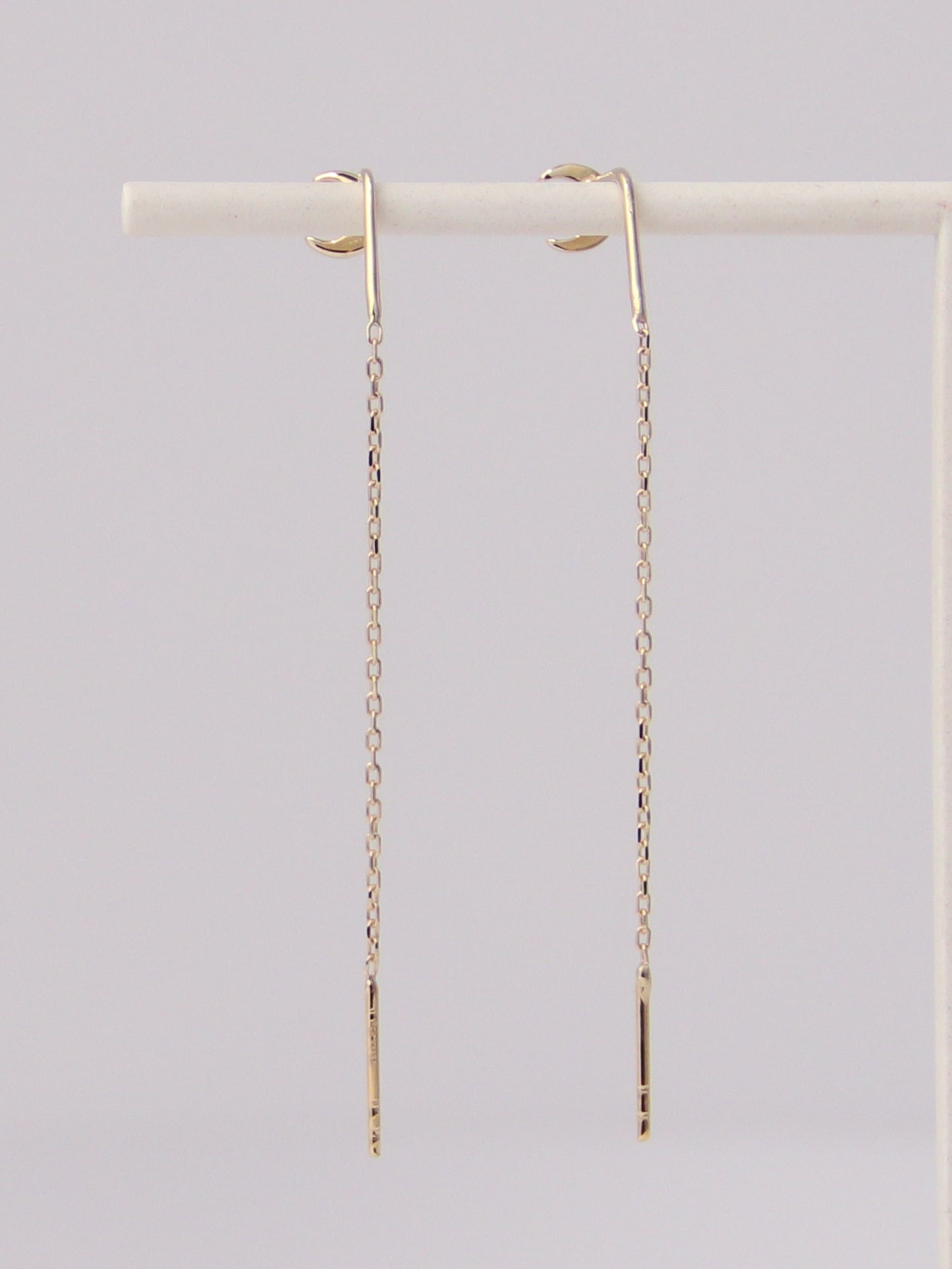 Crescent Moon Threader Earrings