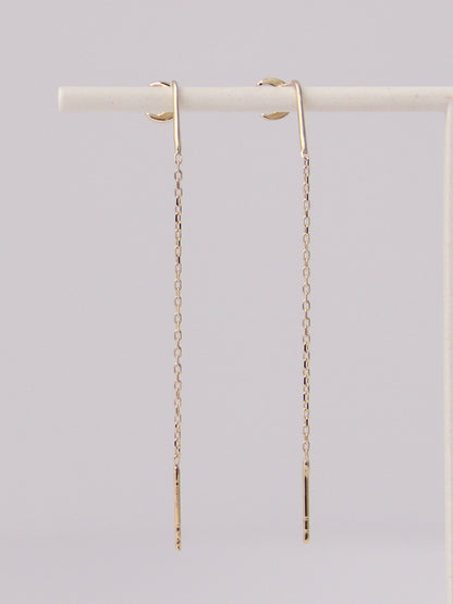 Crescent Moon Threader Earrings