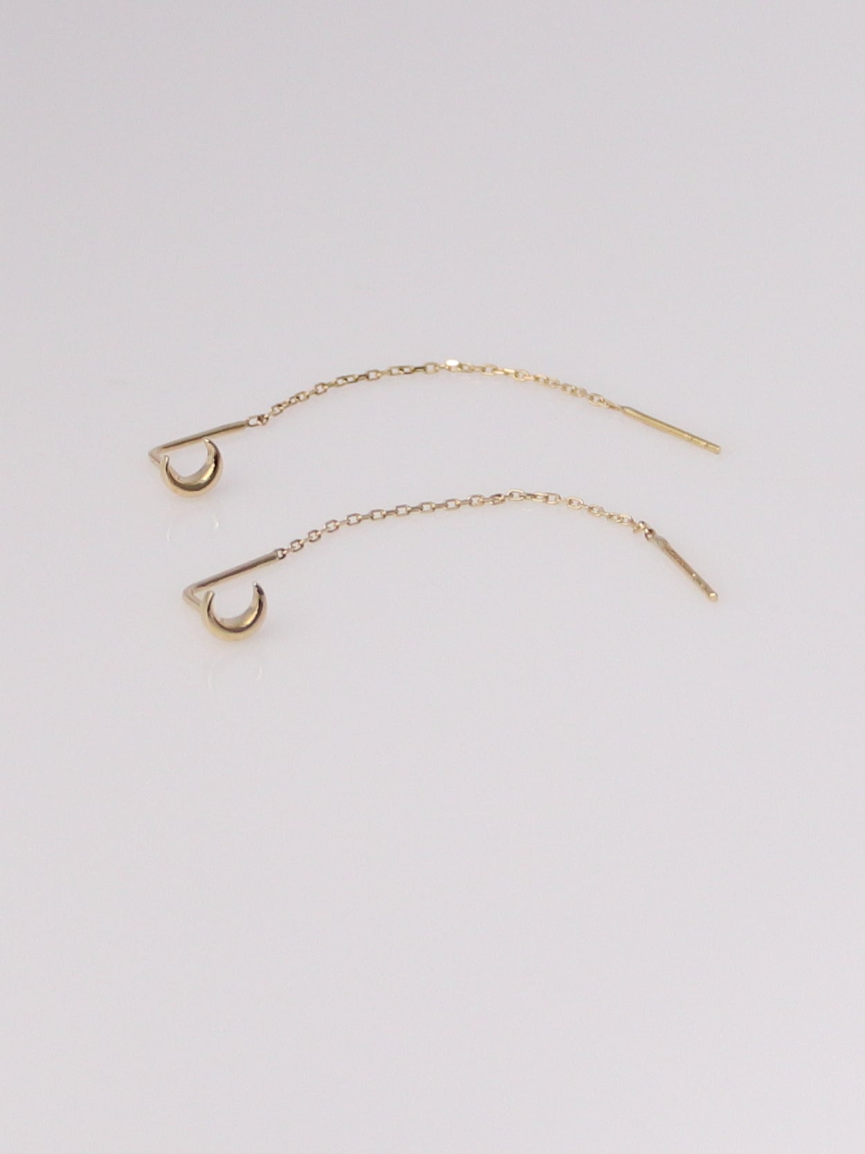 Crescent Moon Threader Earrings