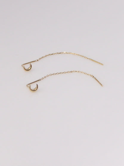 Crescent Moon Threader Earrings