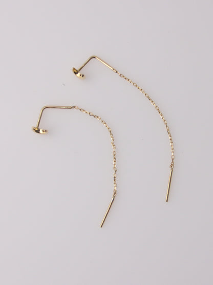 Crescent Moon Threader Earrings
