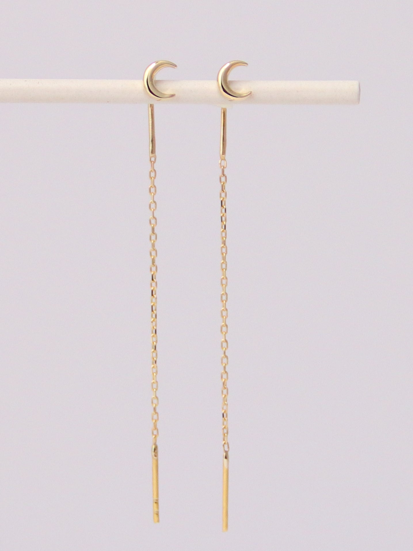 Crescent Moon Threader Earrings