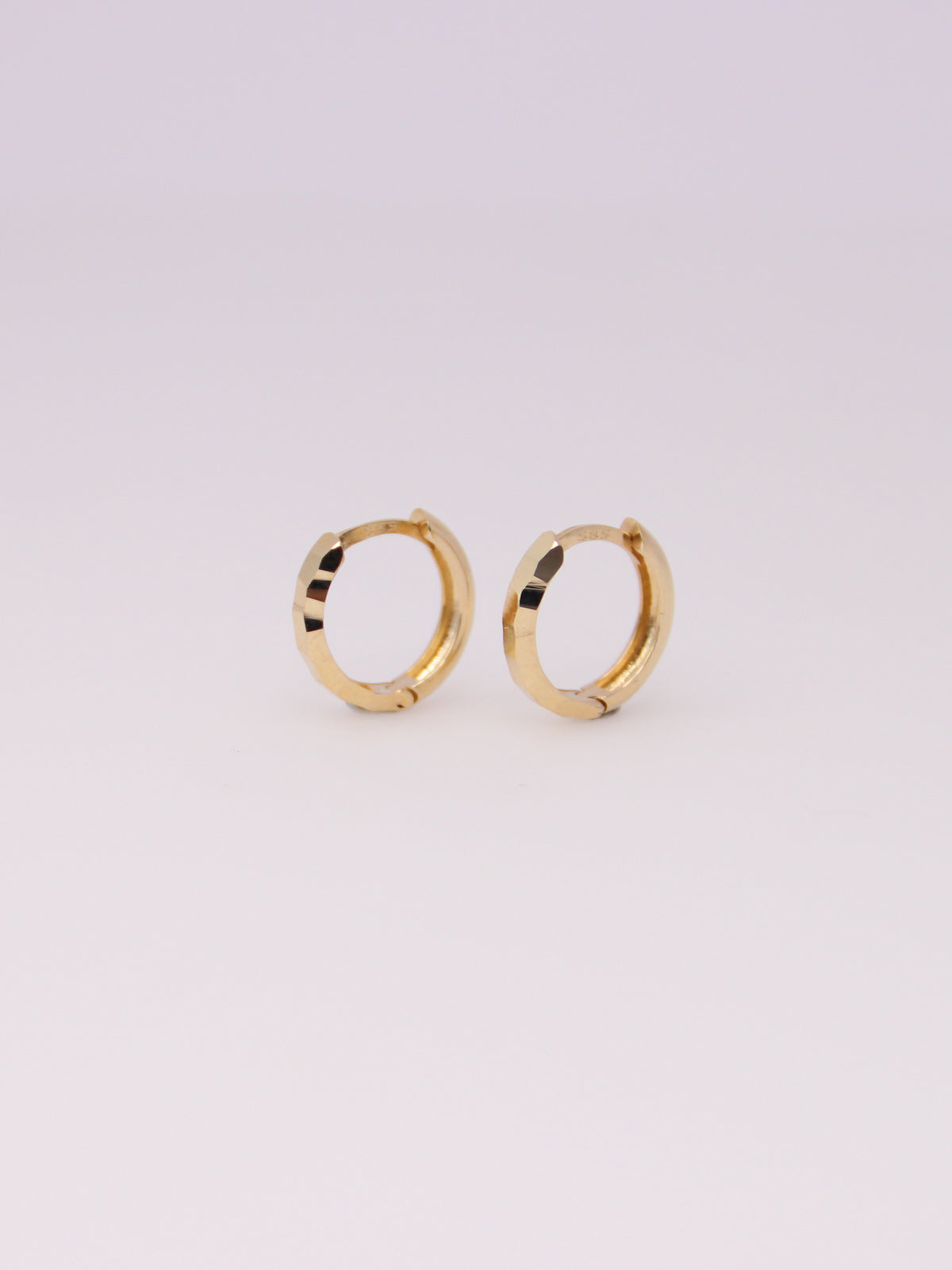 Faceted Snap Closure Hoops